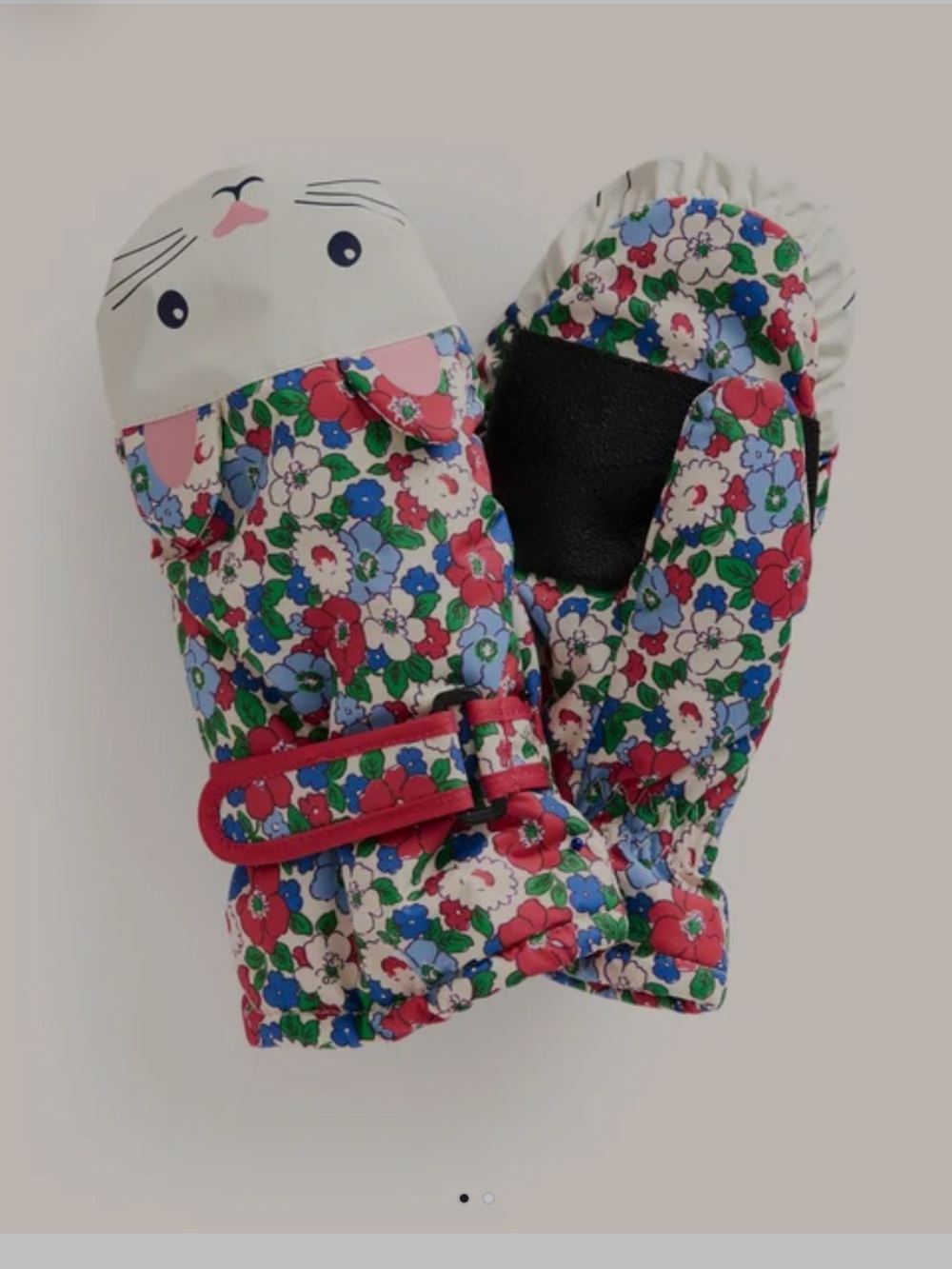 Mini Boden Floral Cat Mittens - Pink, Blue, Green